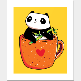 Cute Coffee Panda Posters and Art